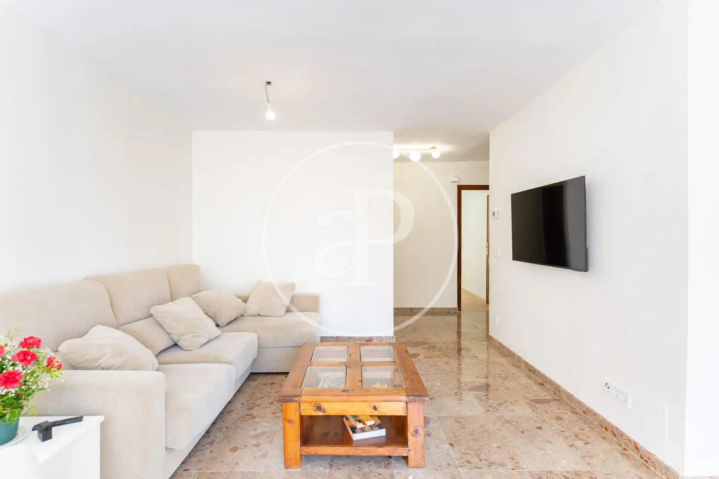 Sala d'estar de Pis de lloguer en  Palma de Mallorca amb Calefacció, Terrassa i Moblat