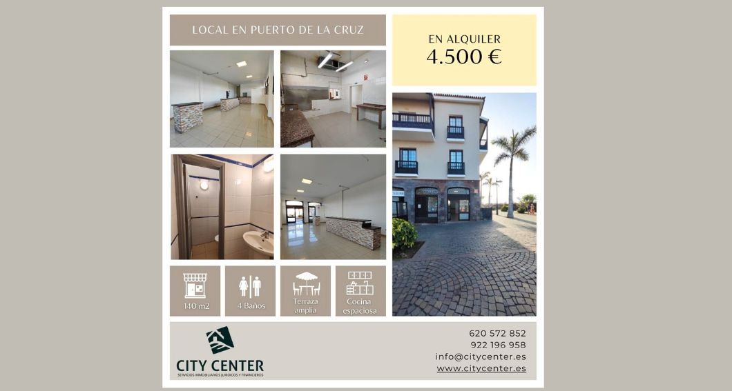 Vista exterior de Local de lloguer en Puerto de la Cruz amb Terrassa