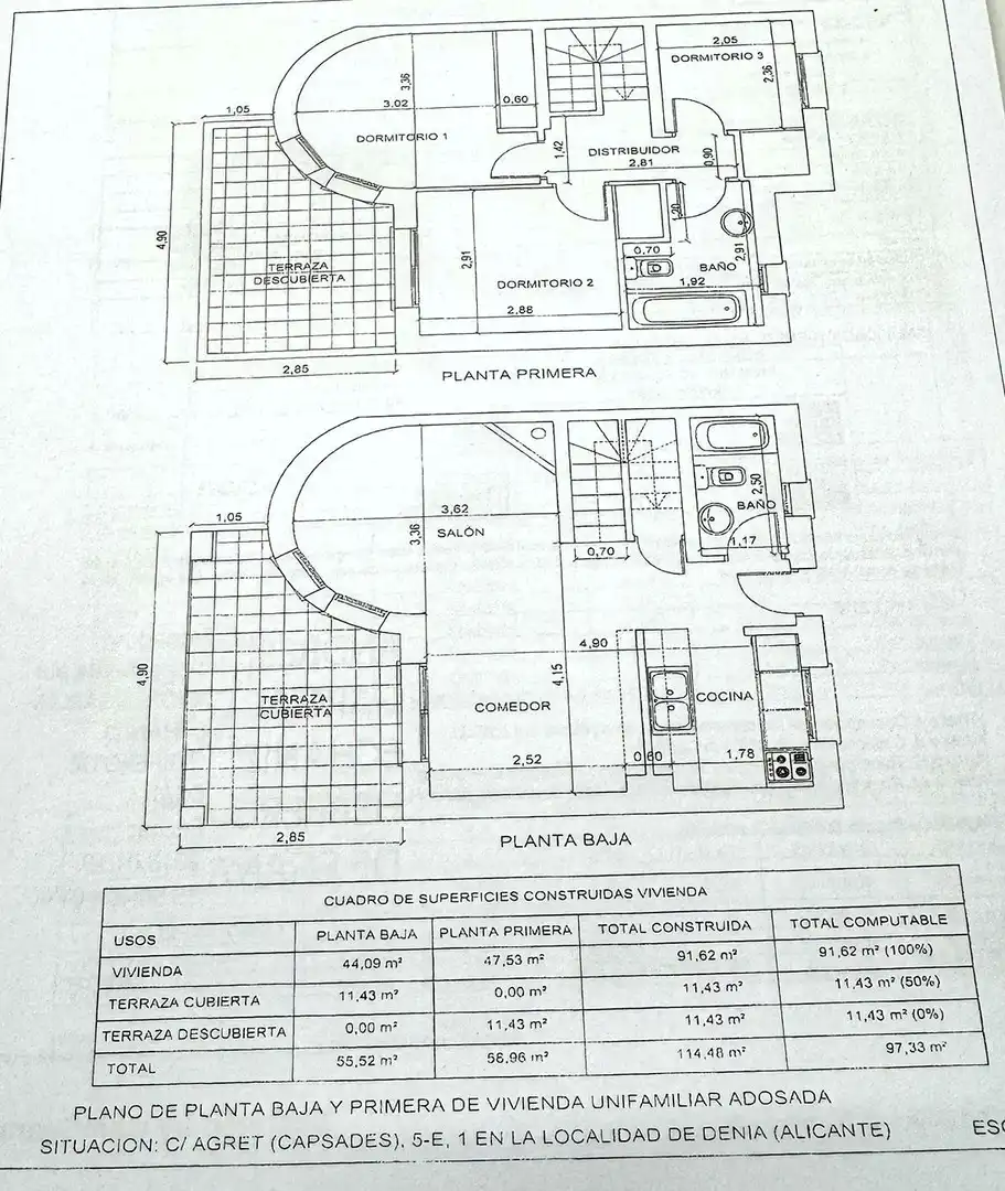 Einfamilien-Reihenhaus zum Verkauf in Dénia mit Klimaanlage, Privatgarten und Terrasse