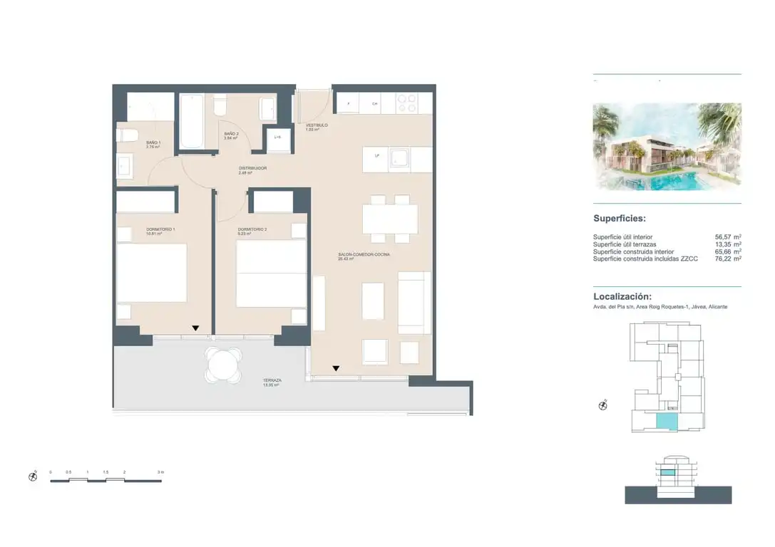 Apartamento en venta en Jávea / Xàbia con Aire acondicionado, Jardín privado y Terraza