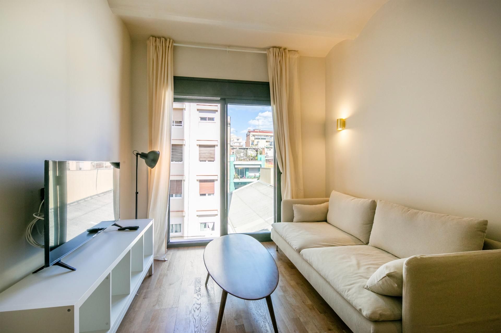 Living room of Flat to rent in  Barcelona Capital  with Air Conditioner and Heating