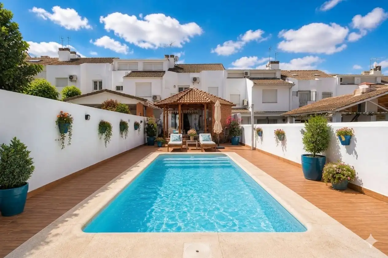 Piscina de Casa adosada en venta en Rivas-Vaciamadrid con Aire acondicionado, Calefacción y Jardín privado