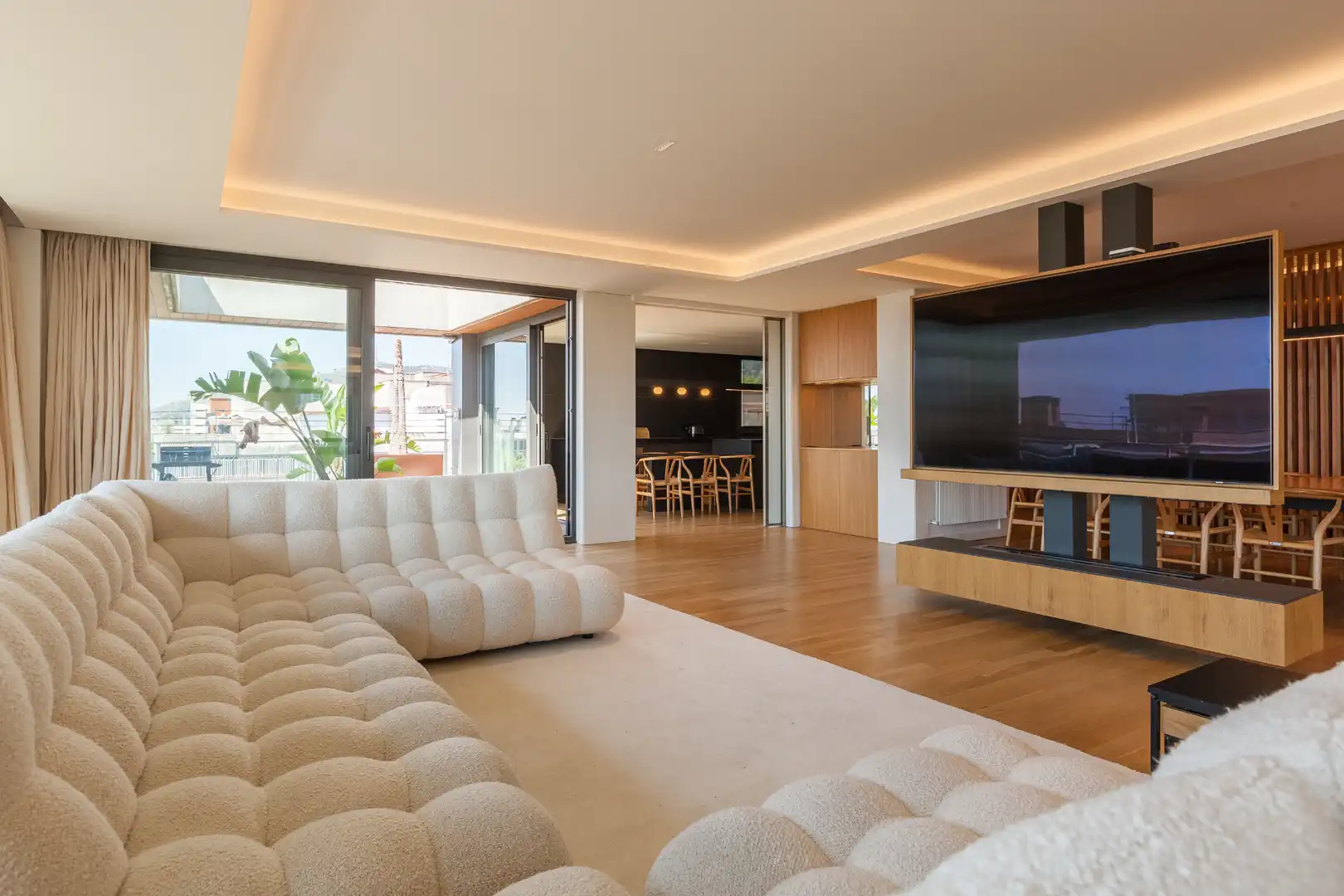 Sala d'estar de Àtic de lloguer en Barcelona amb Aire condicionat, Calefacció i Parquet