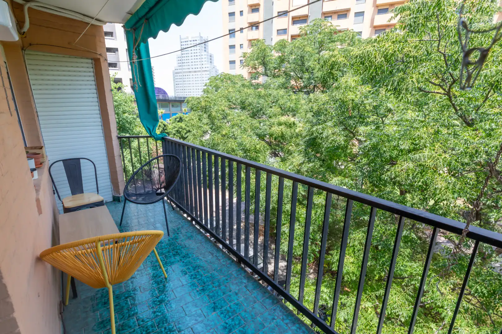 Terrasse von Wohnungen zur Miete in Valencia mit Klimaanlage, Heizung und Parkett