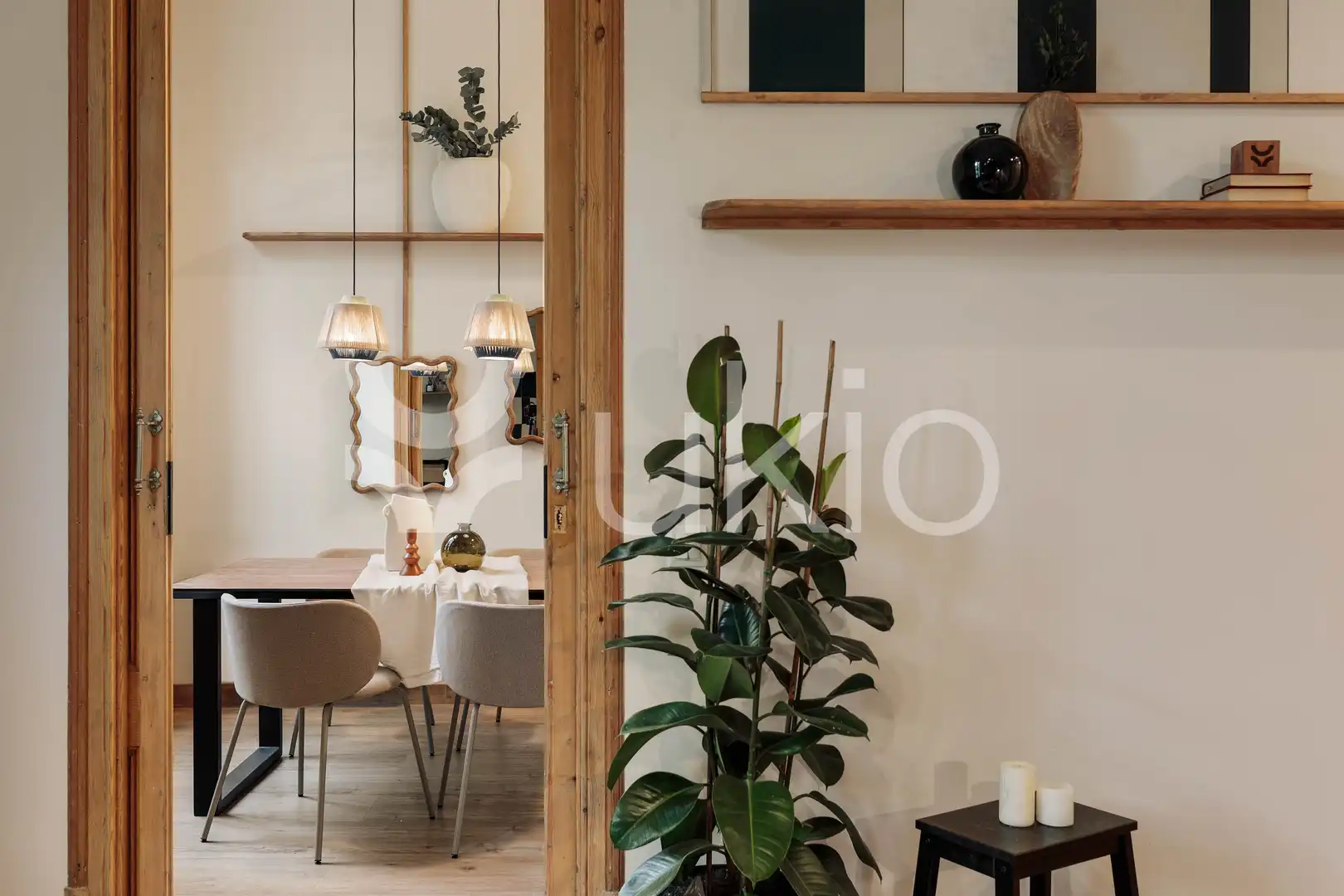 Dining room of Apartments for rent in Barcelona  with Air Conditioner, Heating and Furnished