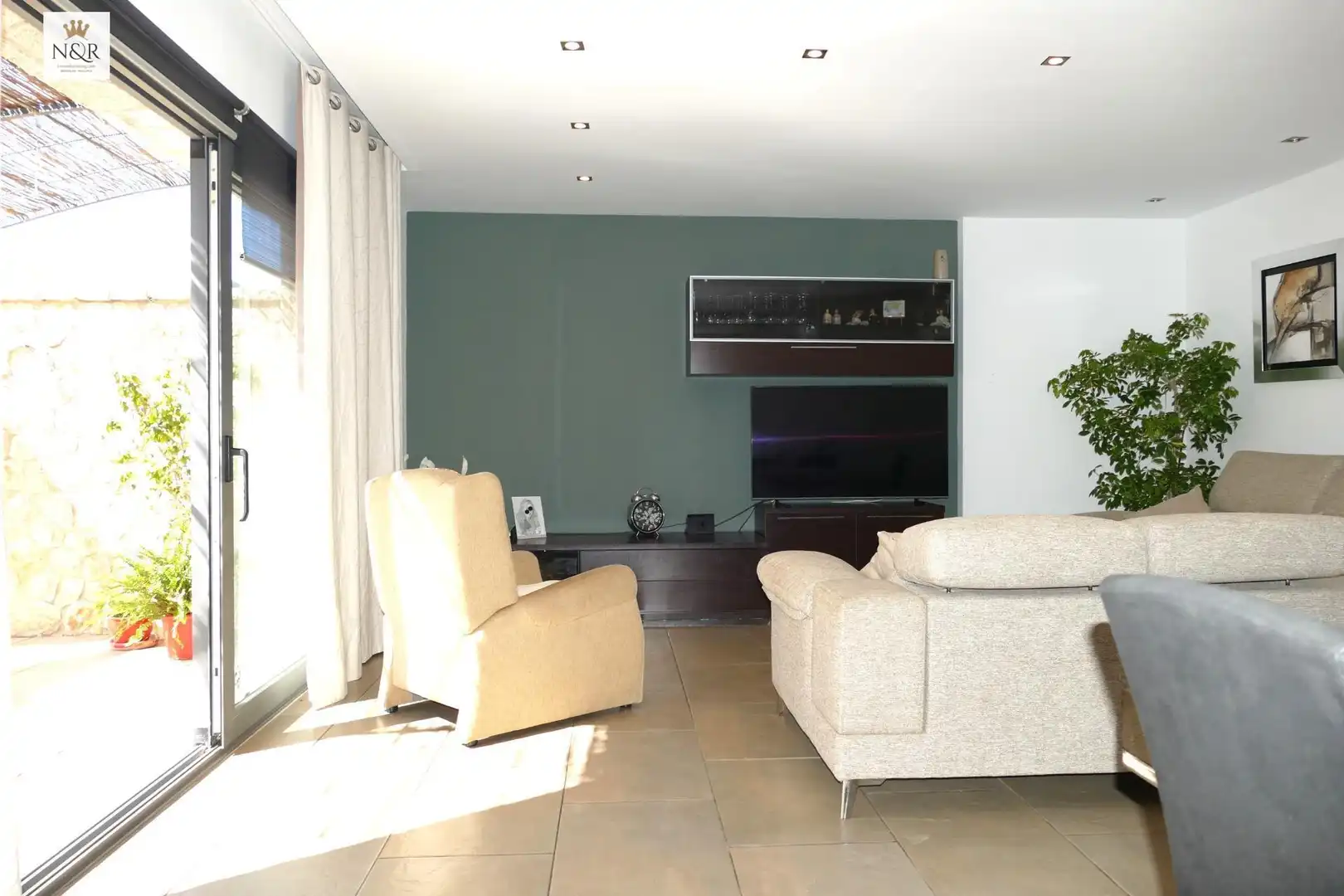 Wohnzimmer von Haus oder Chalet zur Miete in Binissalem mit Klimaanlage, Heizung und Privatgarten