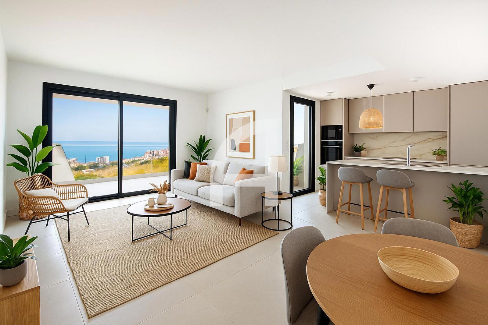 Living room of Flat for sale in Fuengirola  with Air Conditioner, Heating and Parquet flooring