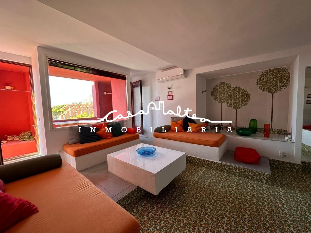 Sala d'estar de Apartament en venda en Calpe / Calp amb Aire condicionat, Terrassa i Piscina comunitària