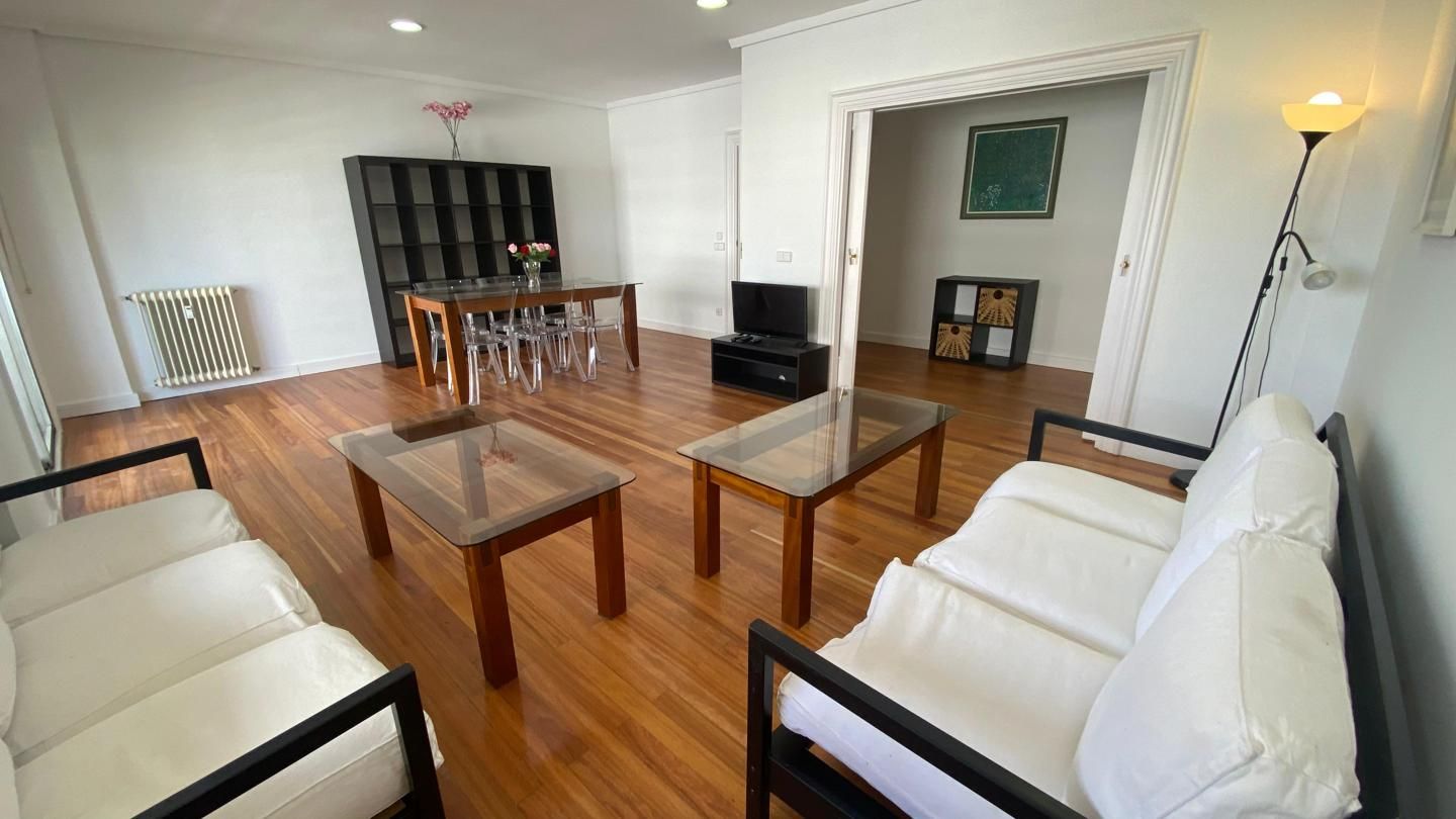 Living room of Flat to rent in  Madrid Capital  with Air Conditioner, Terrace and Furnished