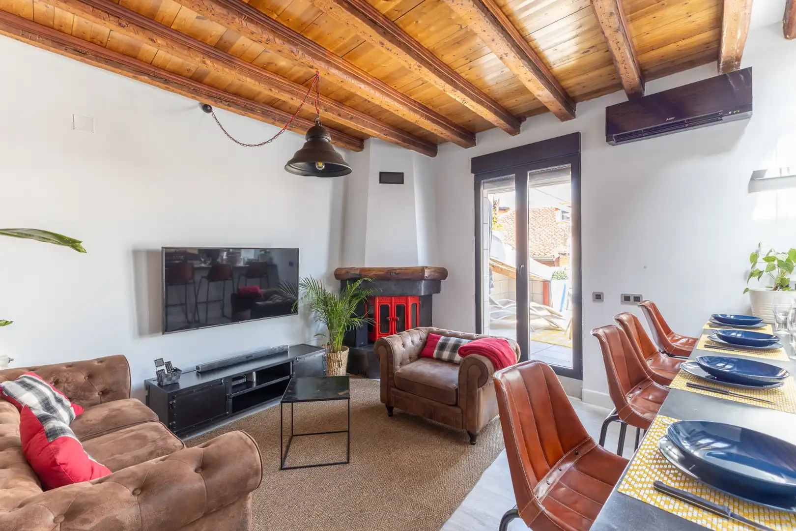 Sala de estar de Ático de alquiler en Madrid con Aire acondicionado, Calefacción y Parquet