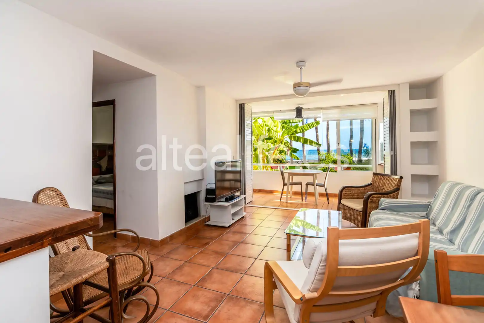 Sala d'estar de Apartament de lloguer en Altea amb Calefacció, Terrassa i Moblat