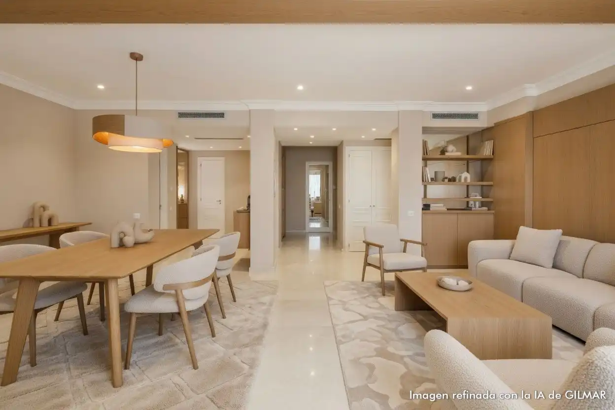 Wohnzimmer von Dachboden zum Verkauf in Marbella mit Klimaanlage, Heizung und Terrasse