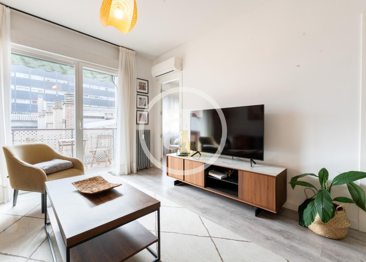 Living room of Flat to rent in  Madrid Capital  with Air Conditioner, Heating and Furnished