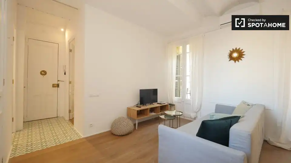 Wohnzimmer von Wohnung zur Miete in  Barcelona Capital mit Klimaanlage, Heizung und Möbliert
