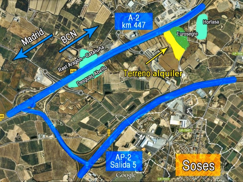 Industrial land to rent in Soses