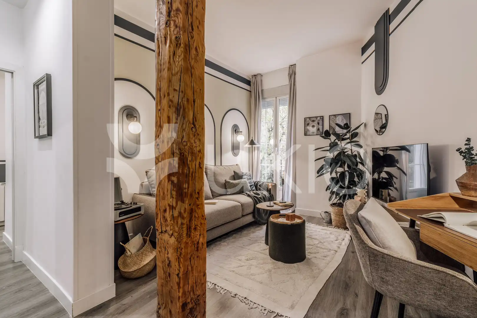 Sala d'estar de Apartament de lloguer en Madrid amb Aire condicionat, Calefacció i Moblat