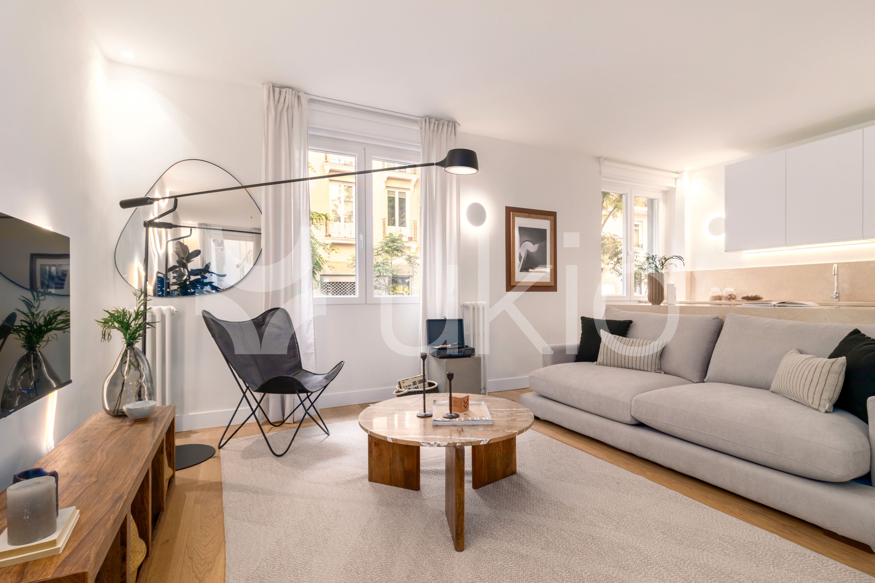Living room of Apartment to rent in  Madrid Capital  with Air Conditioner, Heating and Furnished