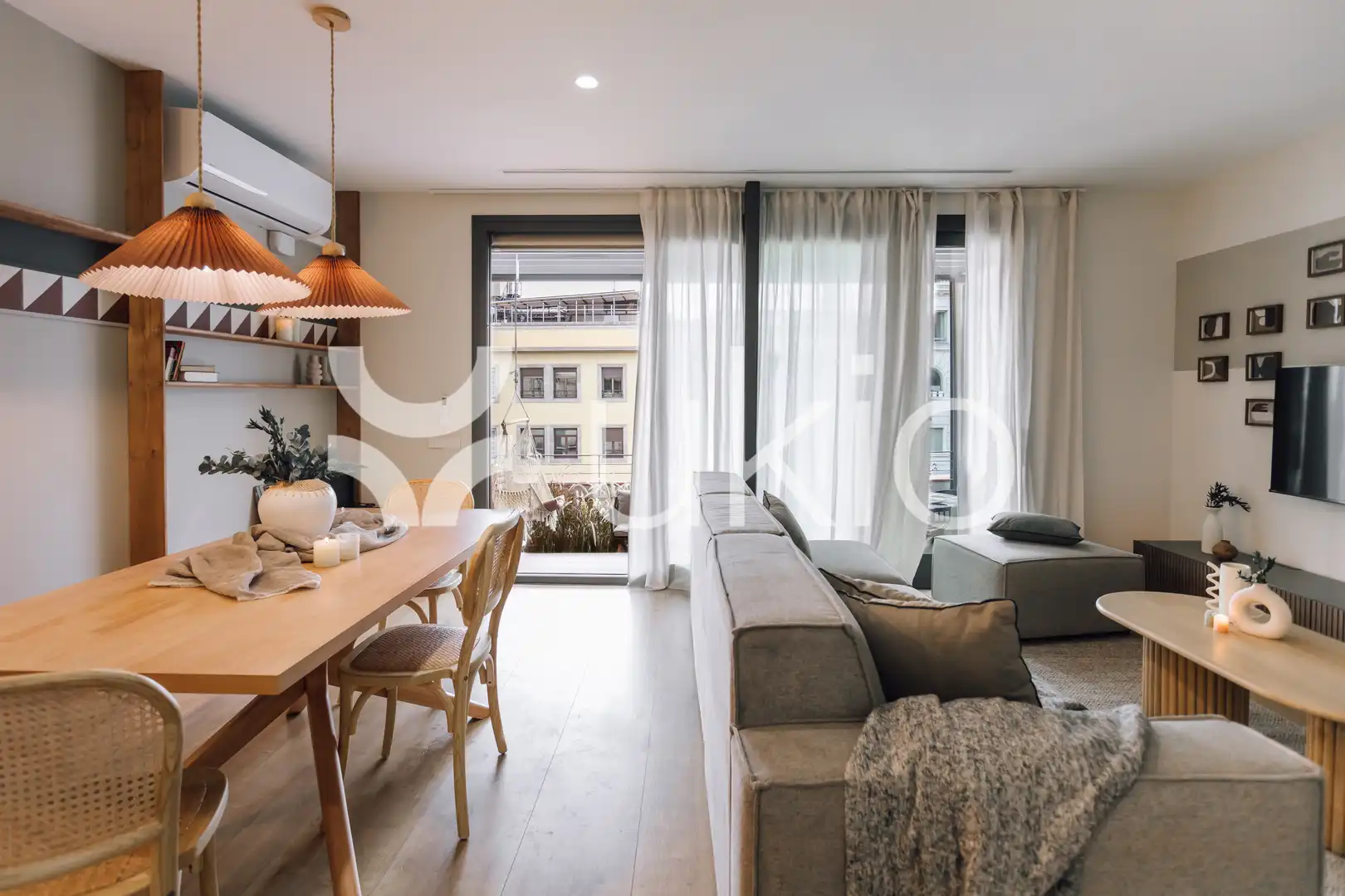 Living room of Apartments for rent in Barcelona  with Air Conditioner, Heating and Terrace