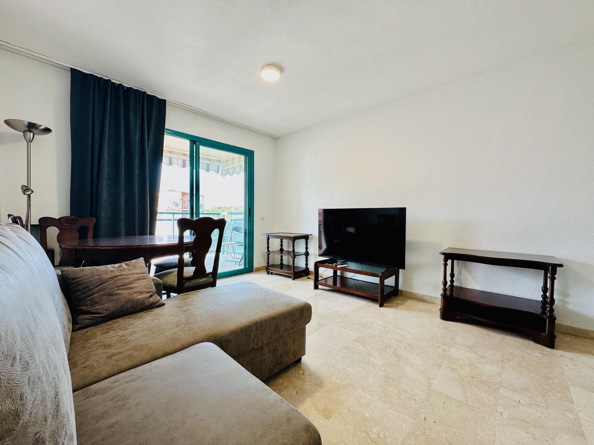 Living room of Apartment to rent in Villajoyosa / La Vila Joiosa  with Air Conditioner, Private garden and Terrace
