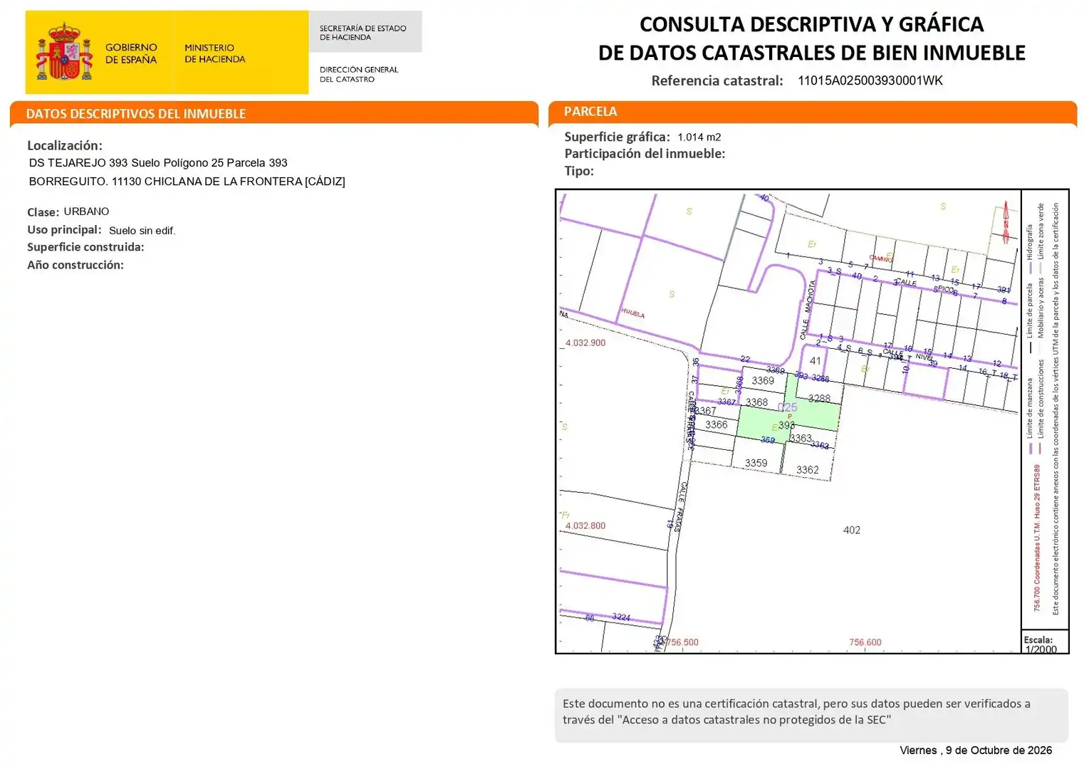 Residential land for sale in Núcleo urbano, imagen 2