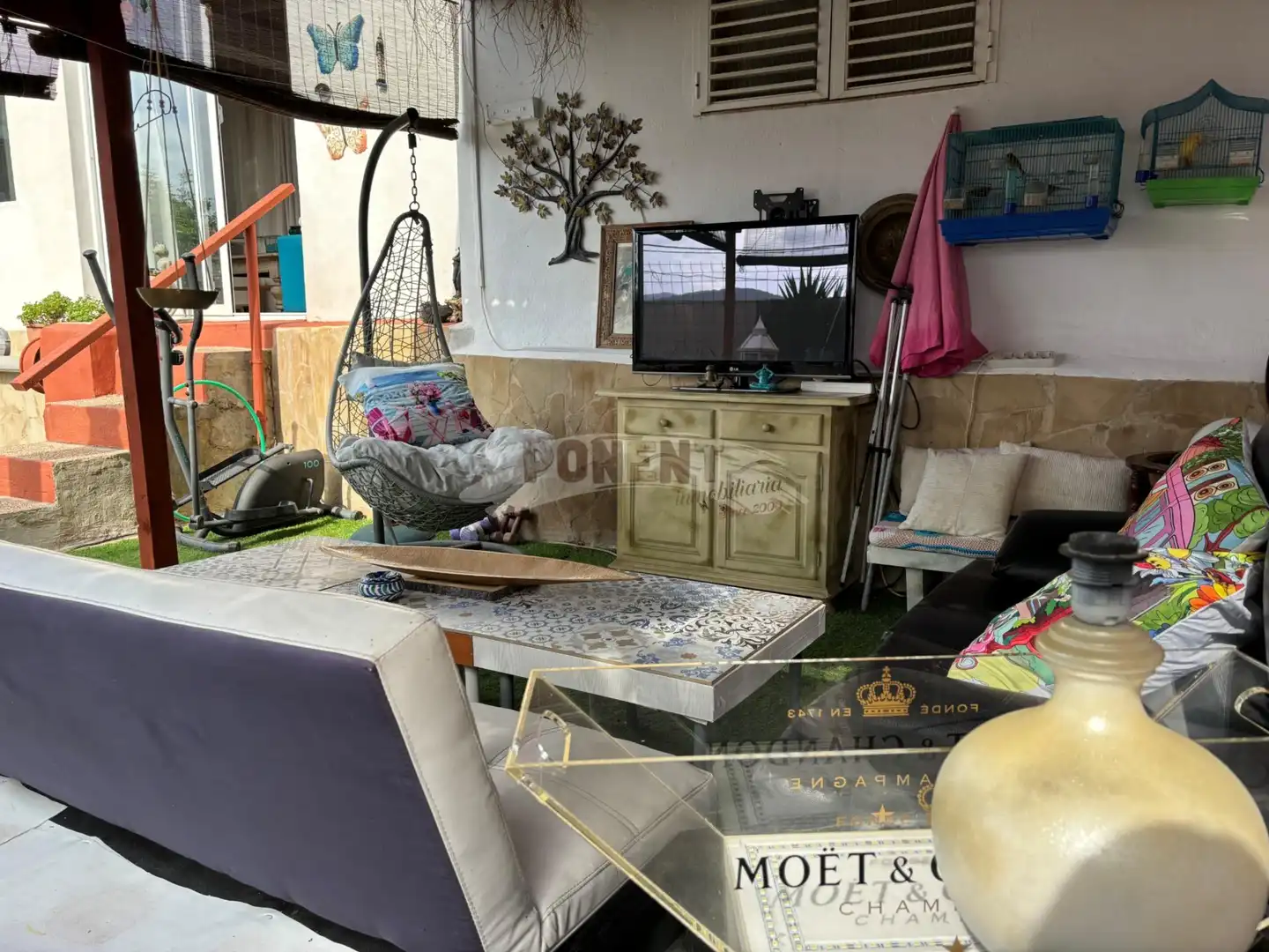Sala d'estar de Casa o xalet en venda en Santa Eulària des Riu amb Aire condicionat, Jardí privat i Terrassa
