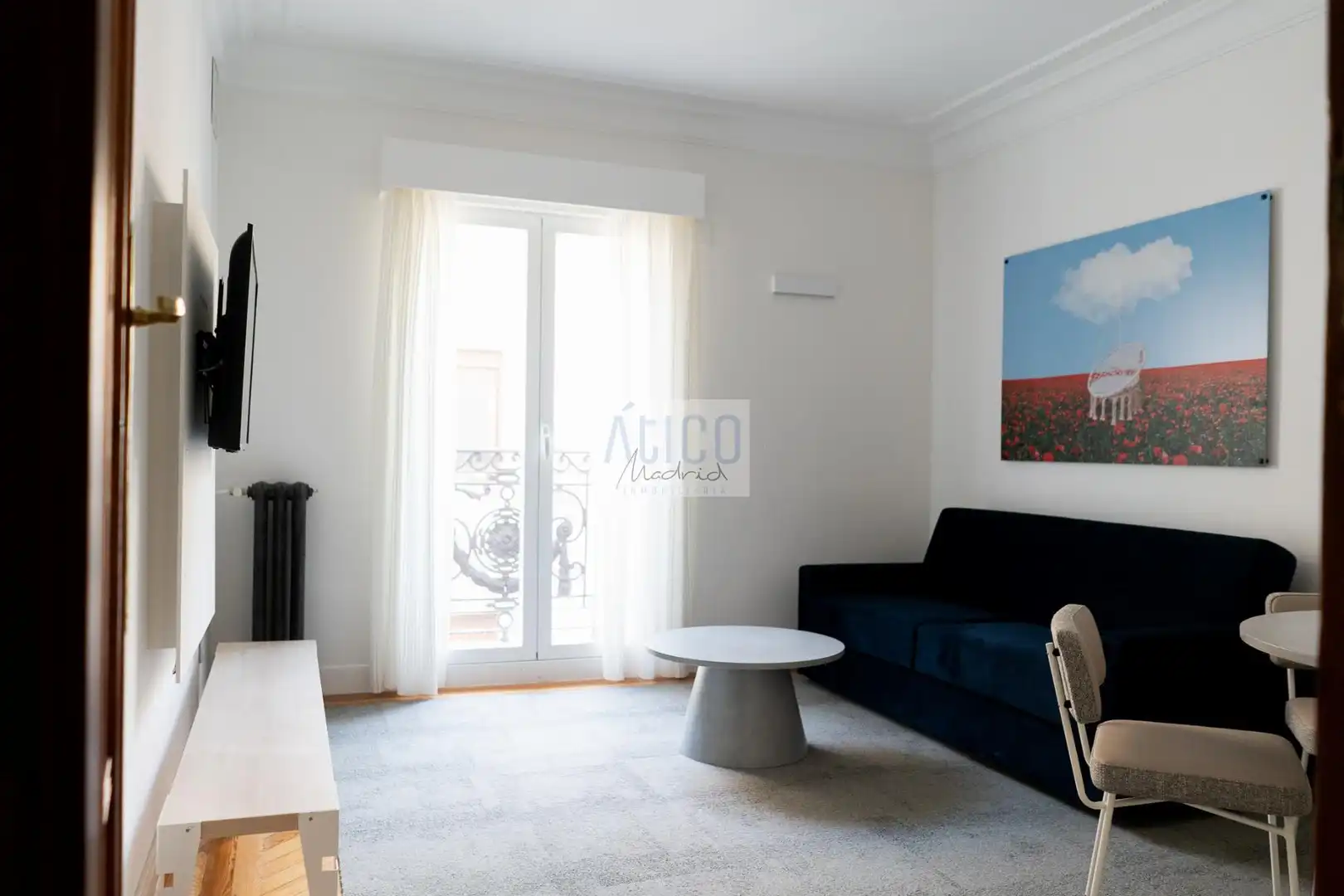 Wohnzimmer von Wohnungen zur Miete in Madrid mit Klimaanlage, Heizung und Parkett