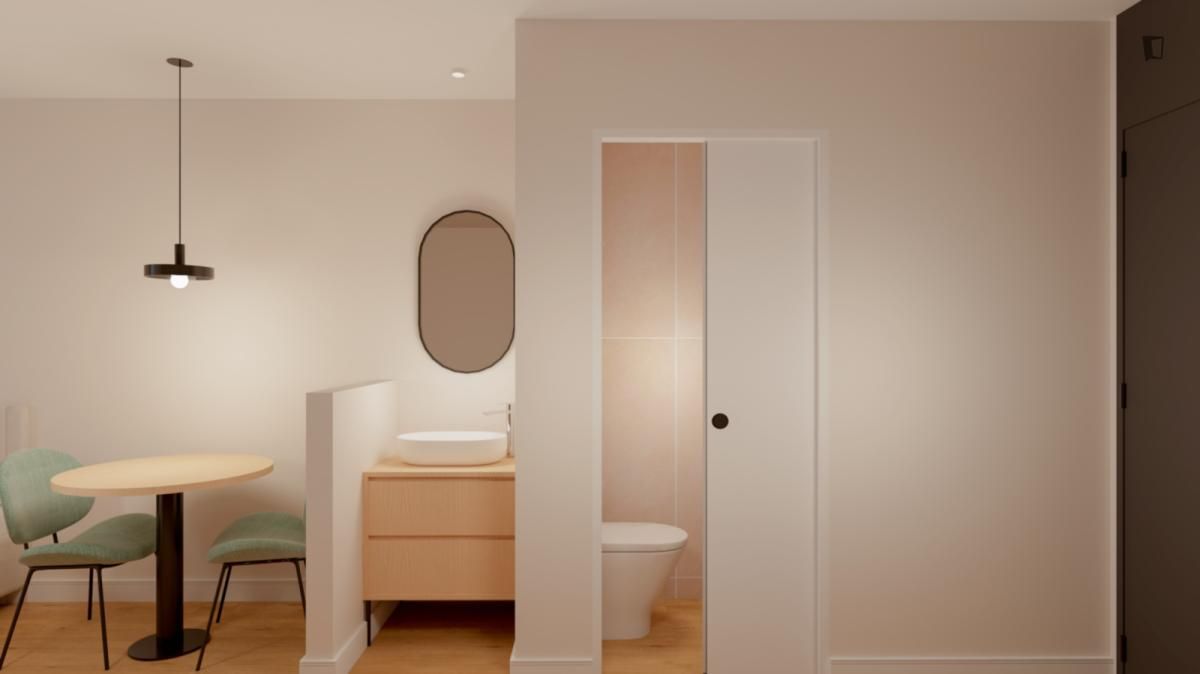 Bathroom of Study for rent in Getafe  with Air Conditioner, Heating and Furnished