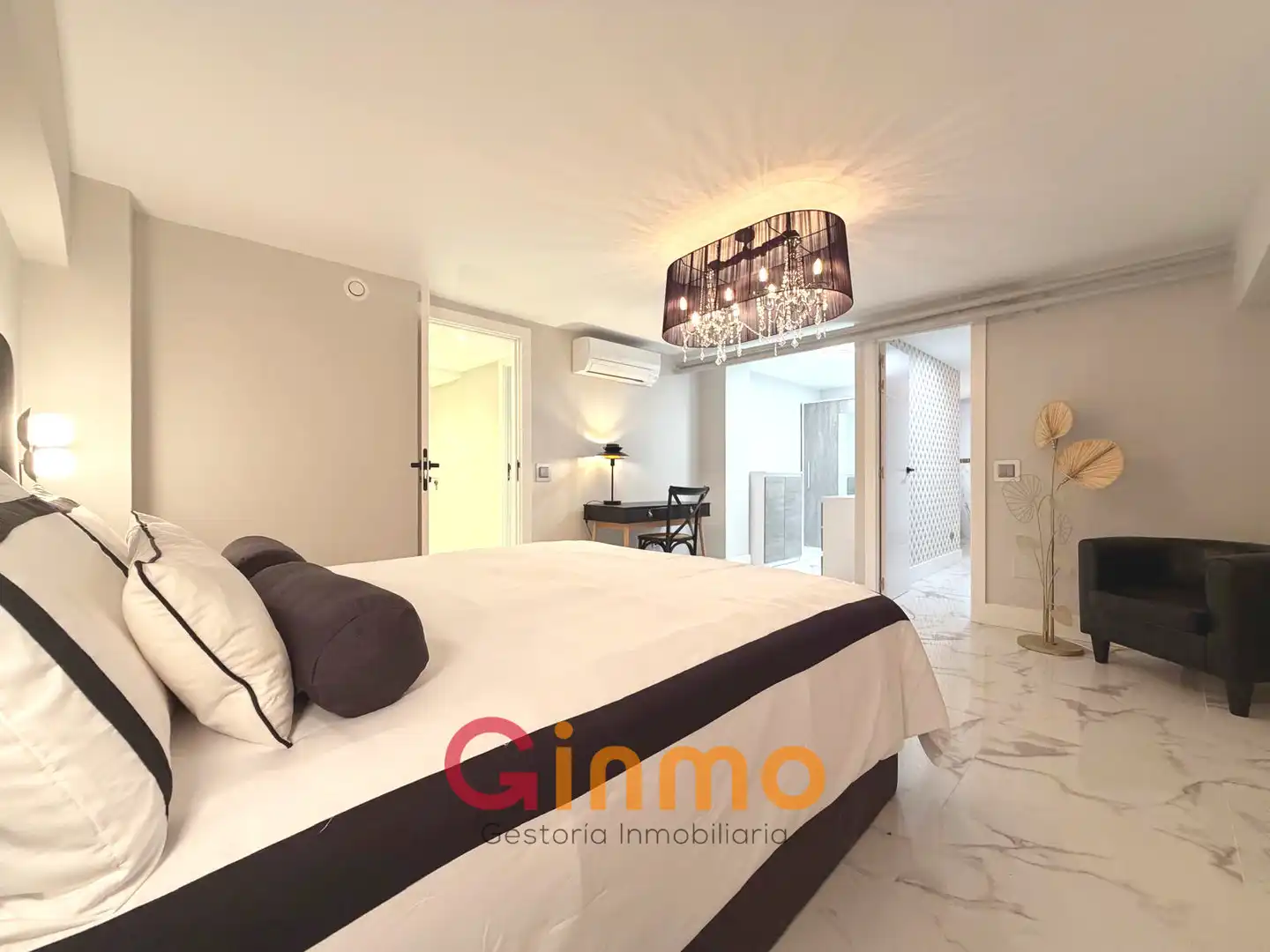 Schlafzimmer von Wohnung zur Miete in Madrid mit Klimaanlage, Heizung und Möbliert