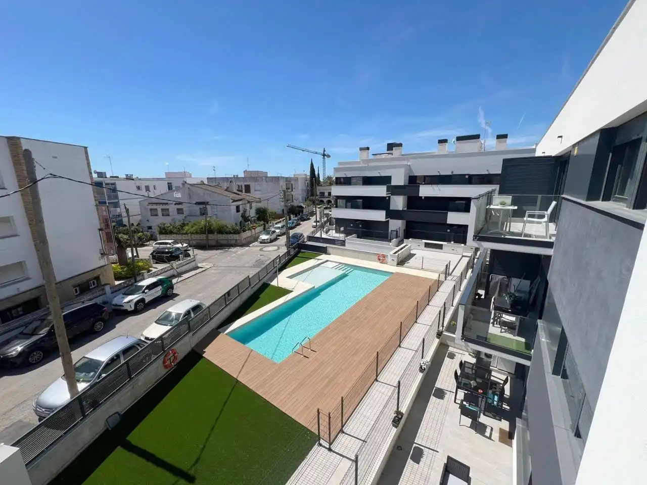 Swimming pool of Apartments for sale in Cubelles  with Air Conditioner, Heating and Parquet flooring