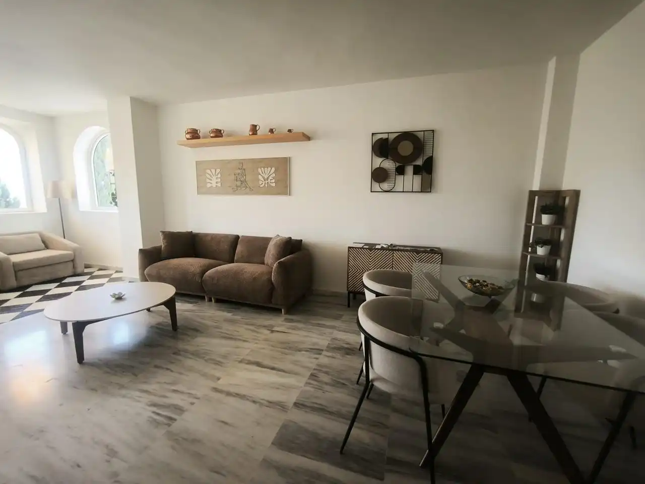 Wohnzimmer von Wohnung zur Miete in Benalmádena mit Klimaanlage und Möbliert