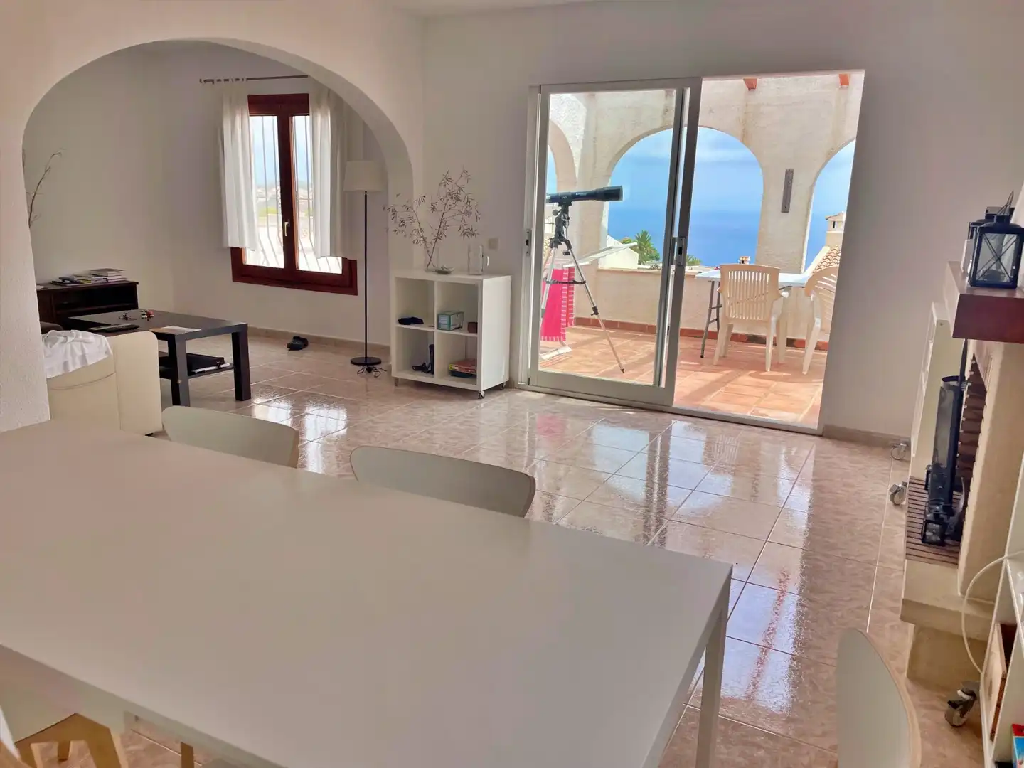 Sala d'estar de Casa o xalet de lloguer en Benitachell / El Poble Nou de Benitatxell amb Terrassa, Piscina i Moblat