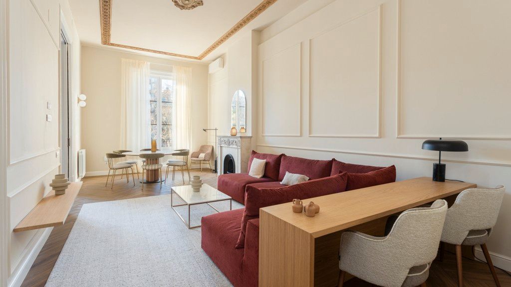 Living room of Apartment for sale in  Barcelona Capital  with Furnished, Balcony and Community pool