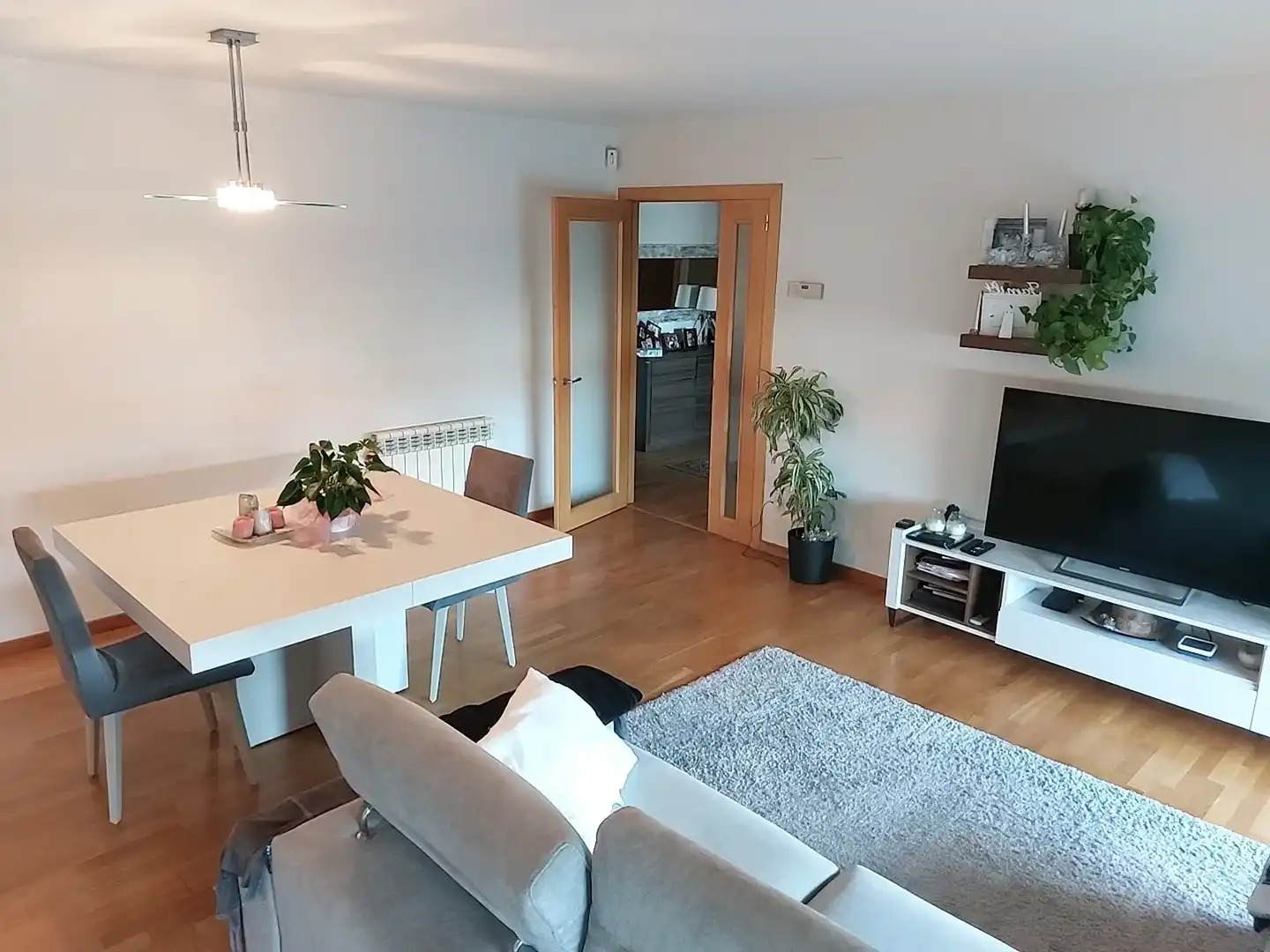 Sala d'estar de Pis de lloguer en Girona amb Aire condicionat, Calefacció i Jardí privat