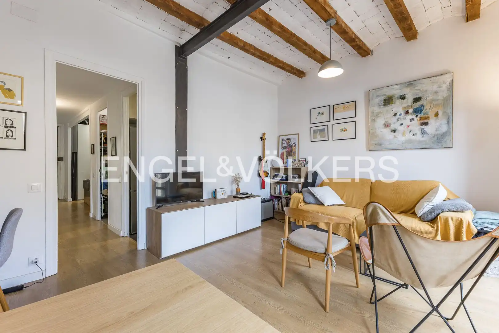 Sala de estar de Piso en venta en Barcelona con Calefacción, Parquet y Balcón
