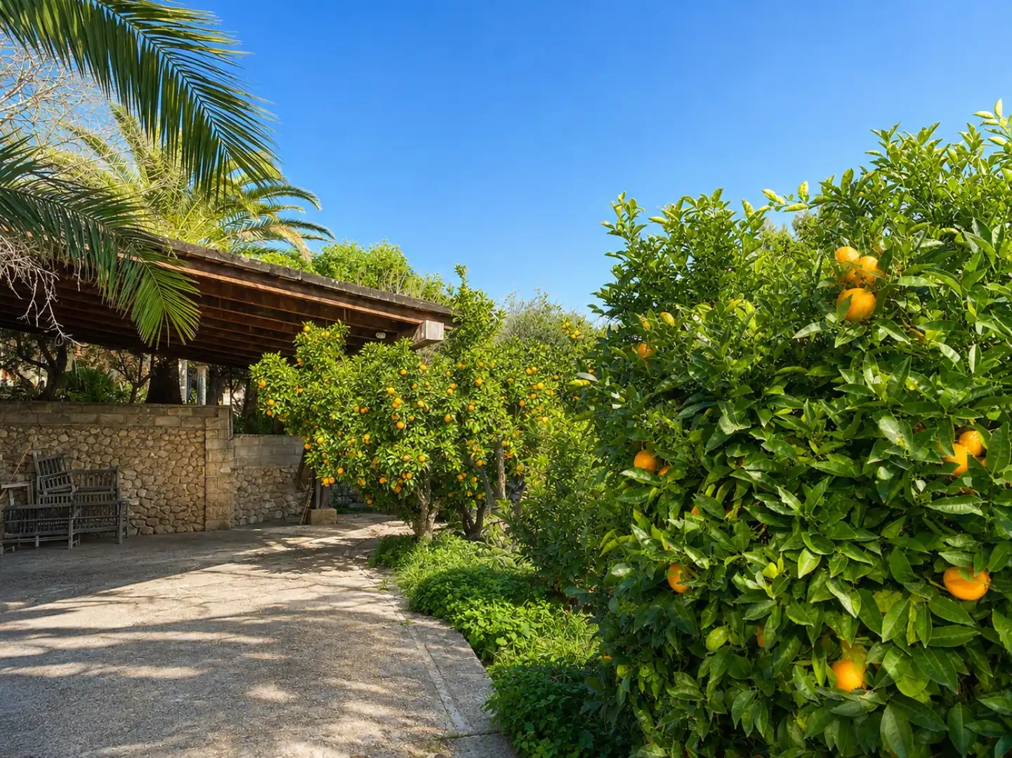 Garten von Haus oder Chalet zur Miete in Porreres mit Klimaanlage, Heizung und Terrasse