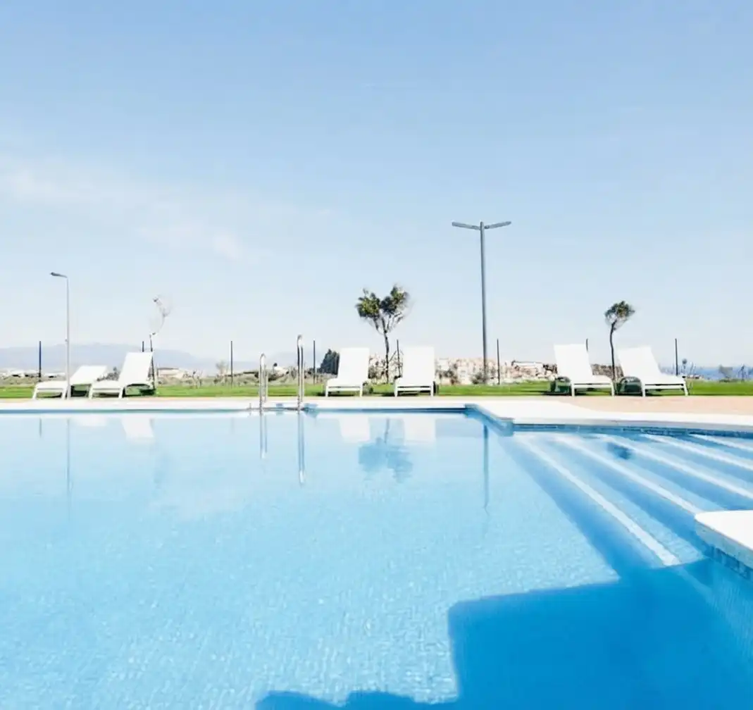 Swimming pool of Flat for sale in Manilva  with Air Conditioner, Heating and Terrace