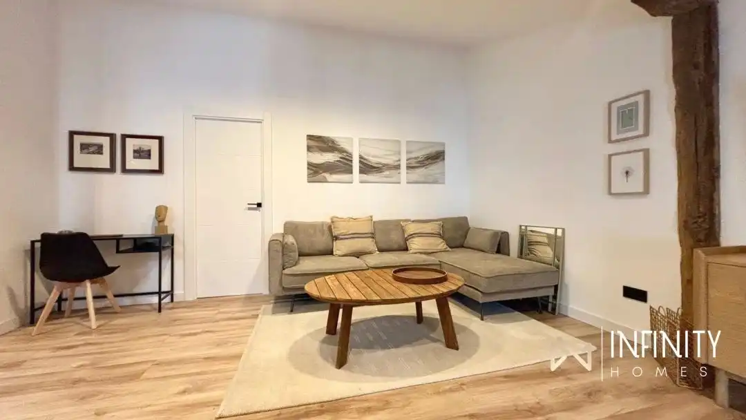 Sala d'estar de Àtic de lloguer en Bilbao  amb Calefacció