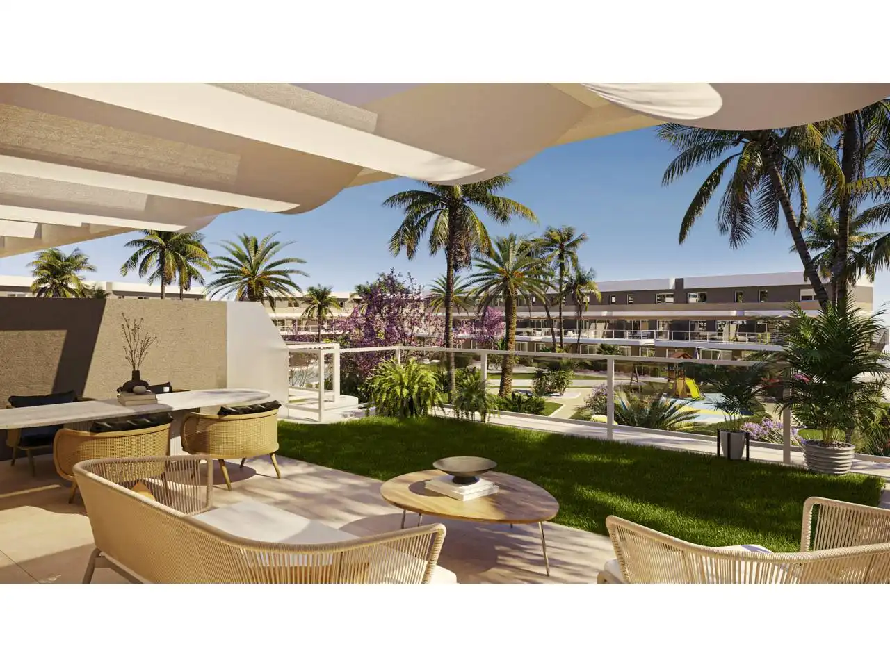 Jardín de Apartamento en venta en Monforte del Cid con Aire acondicionado, Jardín privado y Terraza
