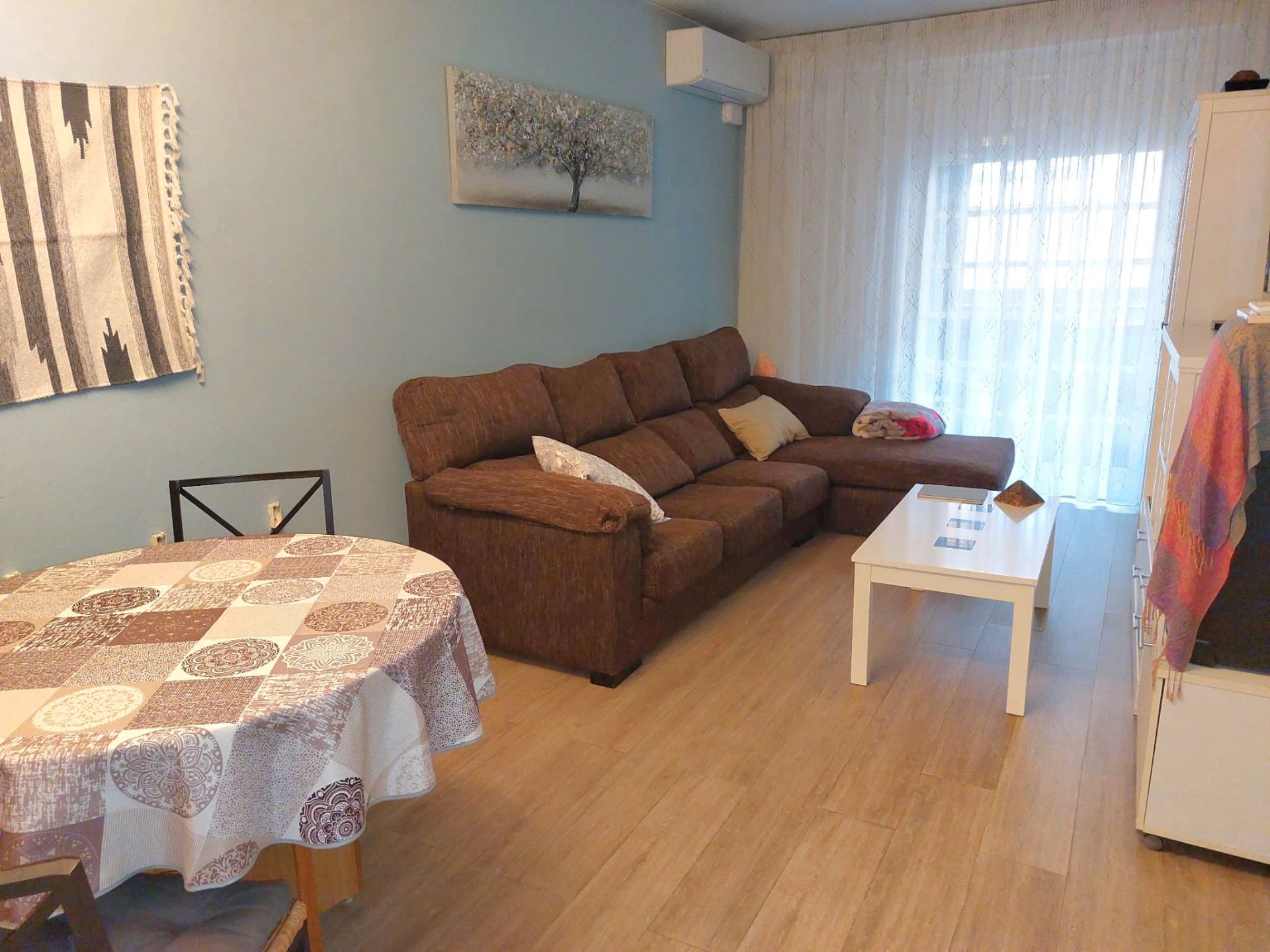 Living room of Flat for sale in  Barcelona Capital  with Air Conditioner, Parquet flooring and Terrace