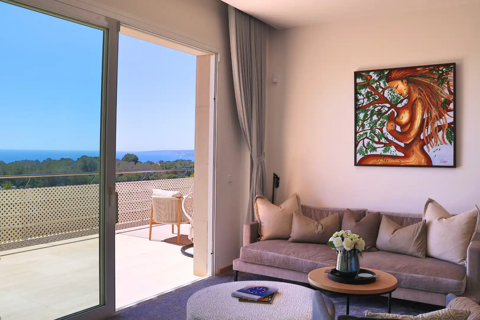 Living room of Houses for sale in Calvià  with Air Conditioner, Private garden and Terrace