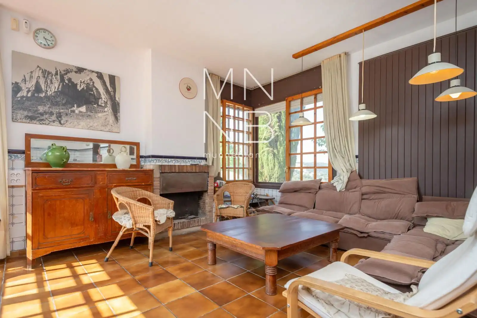 Wohnzimmer von Haus oder Chalet zur Miete in Òrrius mit Heizung, Schwimmbad und Möbliert
