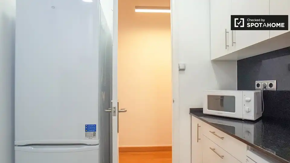 Cocina de Apartamento para compartir en Barcelona con Aire acondicionado, Calefacción y Terraza