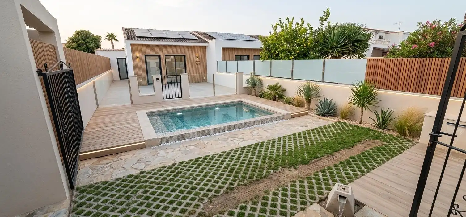 Piscina de Casa adosada en venta en Torrevieja con Jardín privado, Trastero y Amueblado