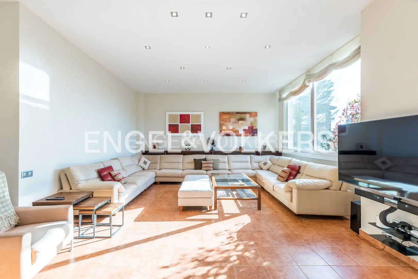 Sala d'estar de Casa o xalet en venda en Cabrils amb Aire condicionat, Calefacció i Parquet