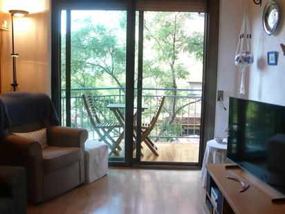 Balcony of Flat for sale in  Barcelona Capital  with Air Conditioner, Parquet flooring and Terrace