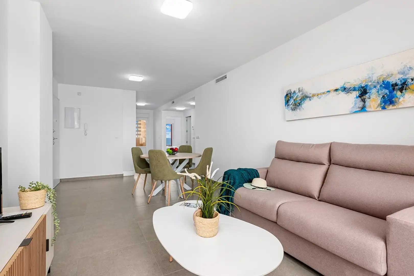 Sala de estar de Piso en venta en La Manga del Mar Menor con Aire acondicionado, Calefacción y Jardín privado