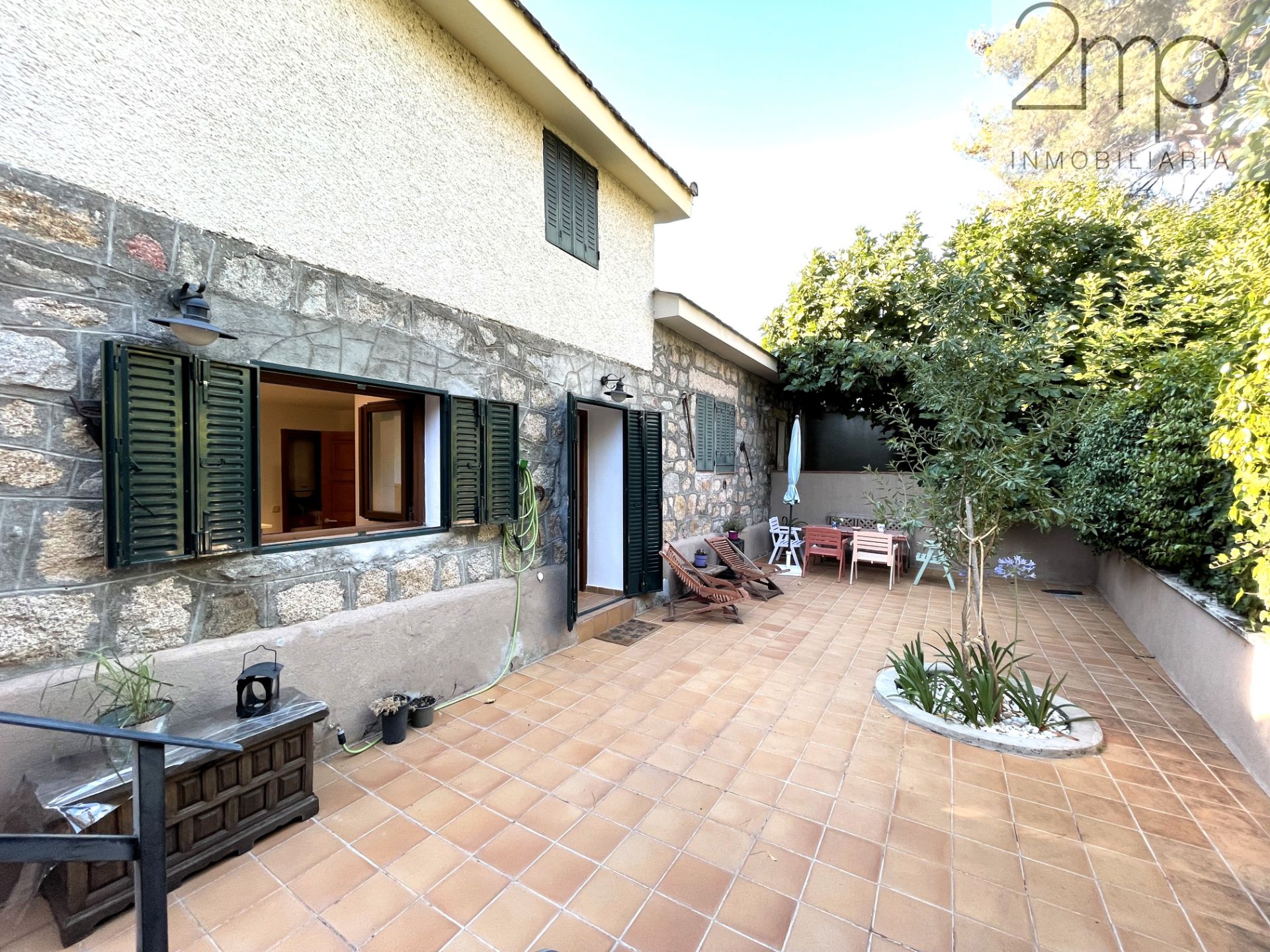 Garten von Einfamilien-Reihenhaus miete in Manzanares El Real mit Heizung, Privatgarten und Parkett