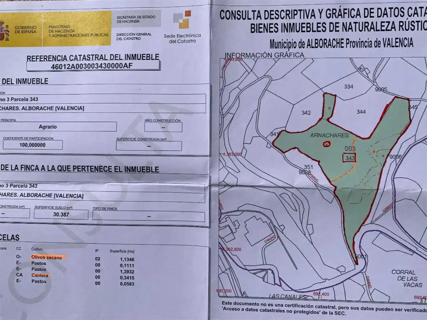 Terreno en venta en Alborache
