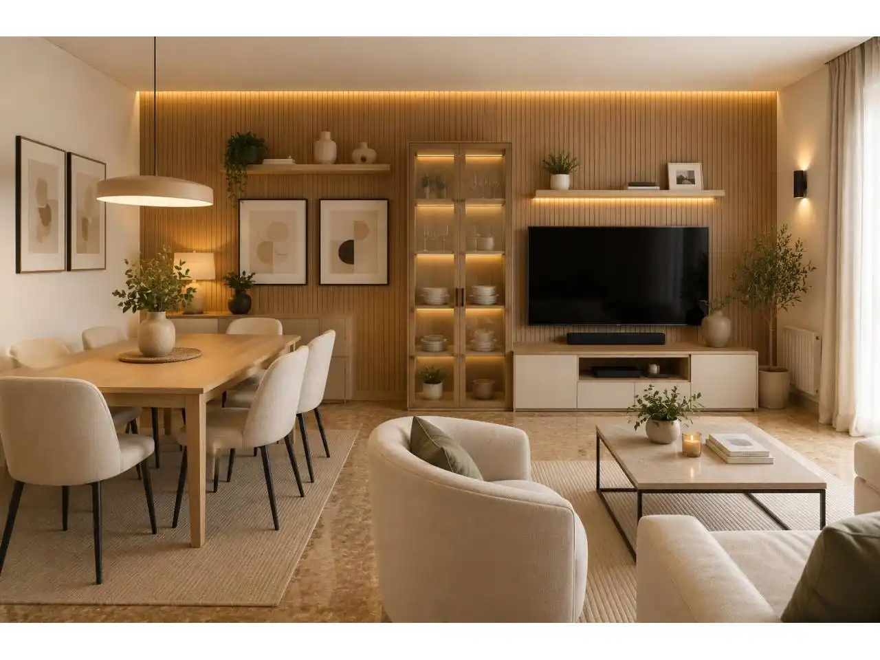 Wohnzimmer von Maisonette zum Verkauf in L'Hospitalet de Llobregat mit Klimaanlage, Heizung und Terrasse