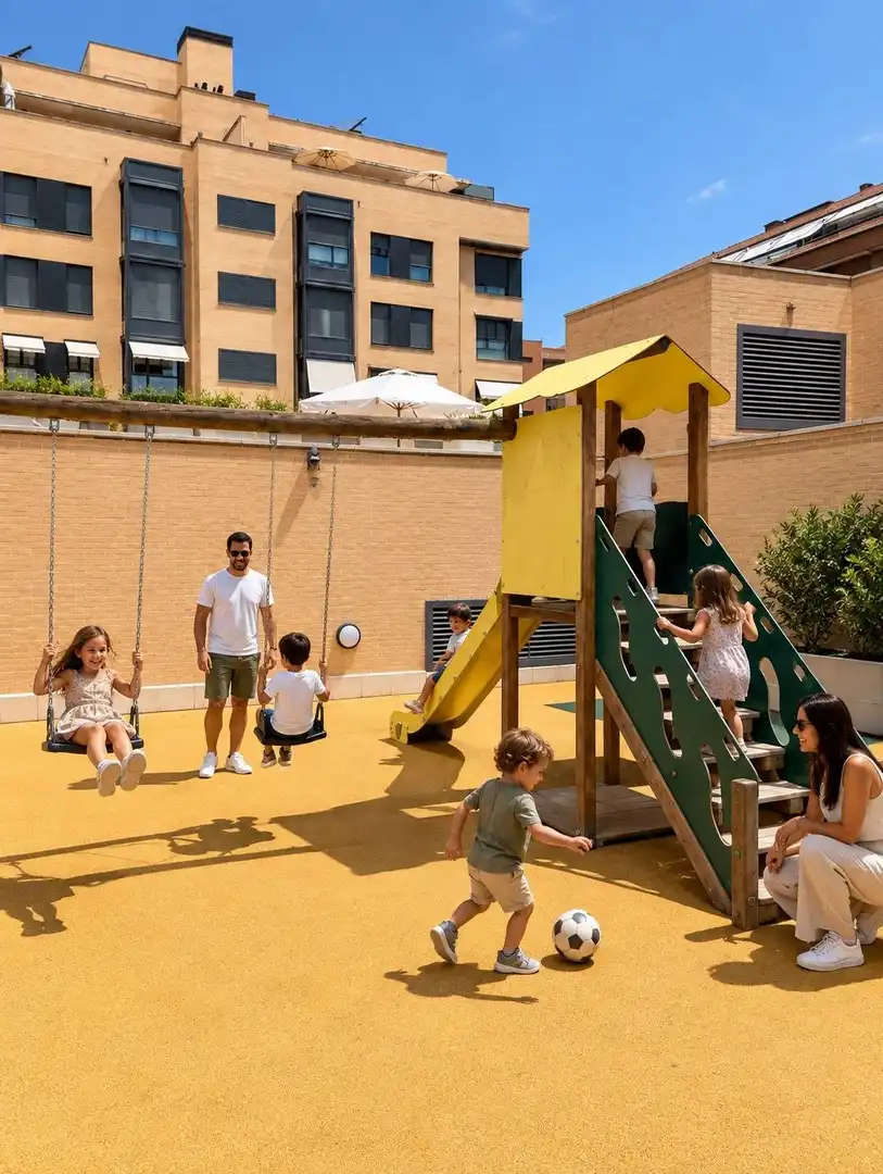 Terraza de Piso en venta en Madrid con Calefacción, Jardín privado y Parquet